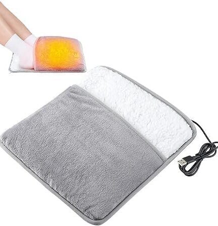 Foot warmer Electric Heating Pad USB Heated Foot Warmer Soft Flannel Heat Pad Feet Warmer Foot Heater Foot Pad for Men and Women Perfect for Desk, Bed, Office, traveling...01