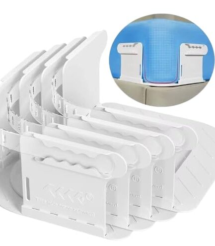 Bed Sheet Holder Set, 4 Pieces Adjustable Corner Grippers, Lock Sheet Holders for Mattress, White Plastic Clips Keep Sheets Firm and Tight