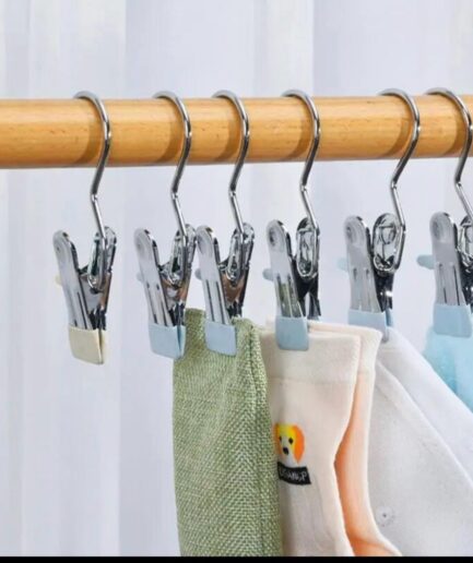 Stainless Steel Laundry Hook with Clips(Steel Laundry Hook 20 pcs)