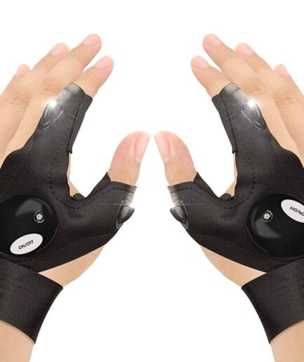 LED Flashlight Gloves Gifts for Men Light Fingerless Outdoor Fishing Gloves Tool Gadgets Gifts for Repairing Working (Hand Gloves Light)