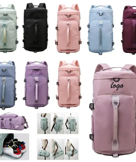 2 In 1 Travel Duffle Bag With Shoe Compartment Sports Gym Backpack Fitness Bag Yoga Bag Travel Bag