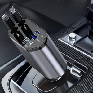 Retractable 4 In 1 Car Charger